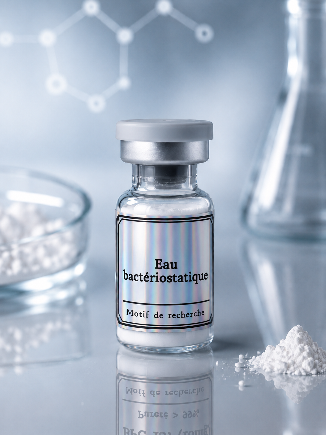 Flacon Eau bactériostatique — Research Use Only